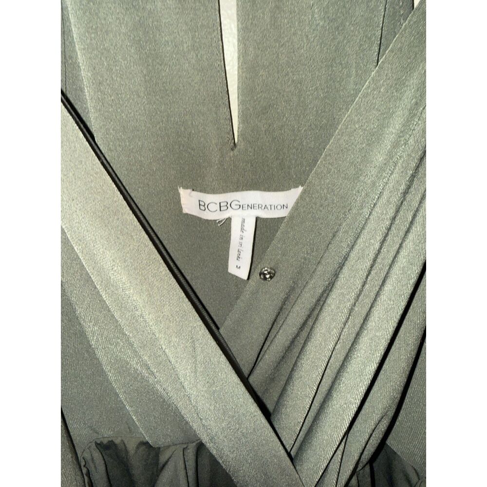 BCBGeneration Olive Green Harem Draped Pocket Jumpsuit Size M - Picture 7 of 10